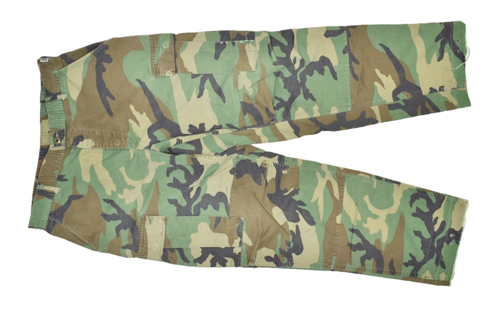 Vintage Woodland Camo Military Cargo Pants Regular Size 31-35